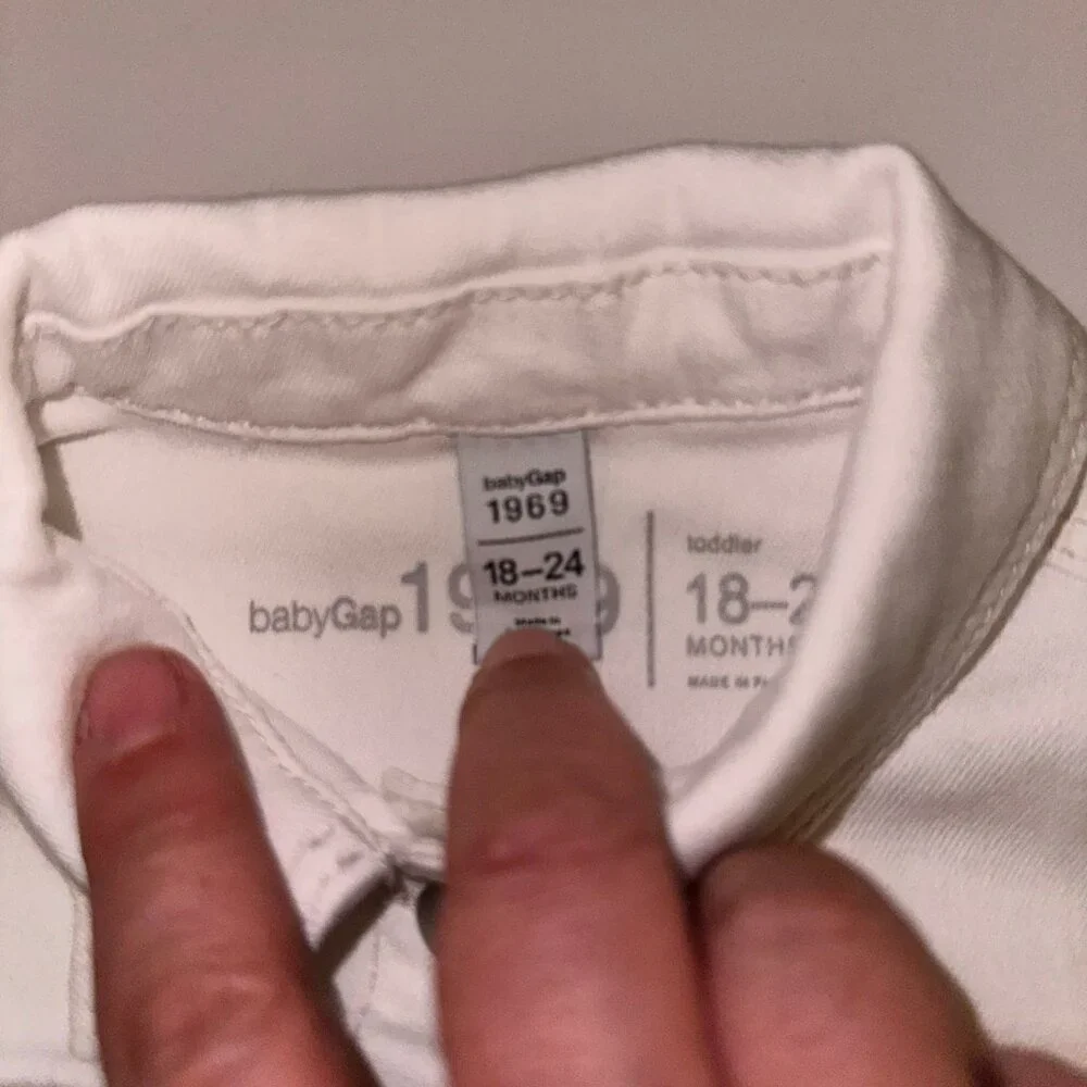 Baby Gap WHITE DENIM Girls Blue JEANS DENIM JACKET 18-24M